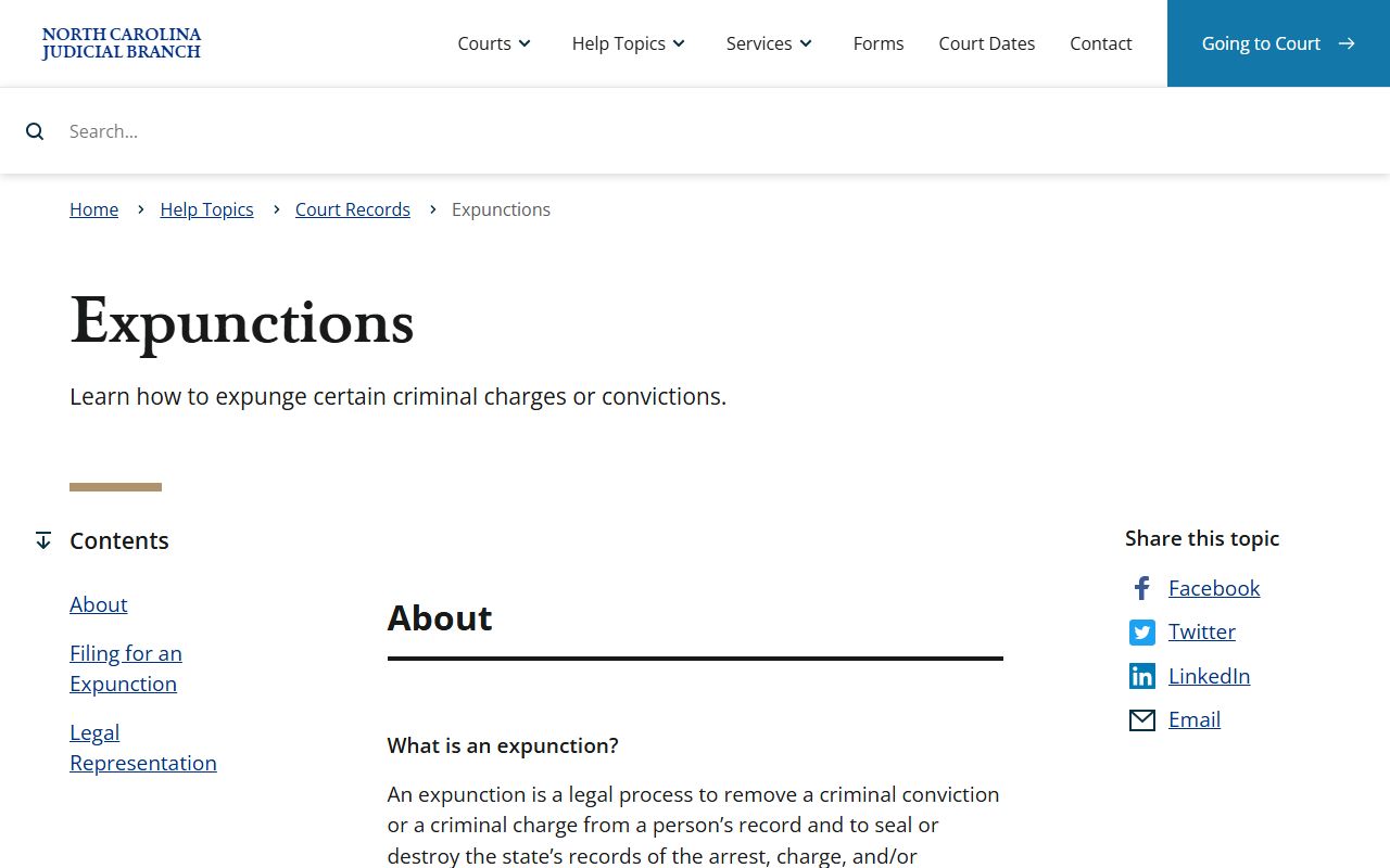 Warren County criminal court records North Carolina expunctions help