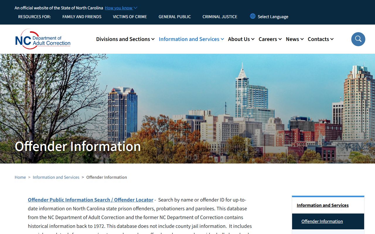 Warren County inmate records NC DAC offender search