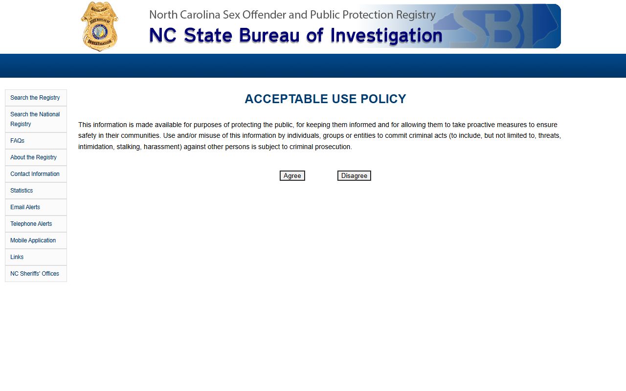 Warren County inmate records NC SBI sex offender registry