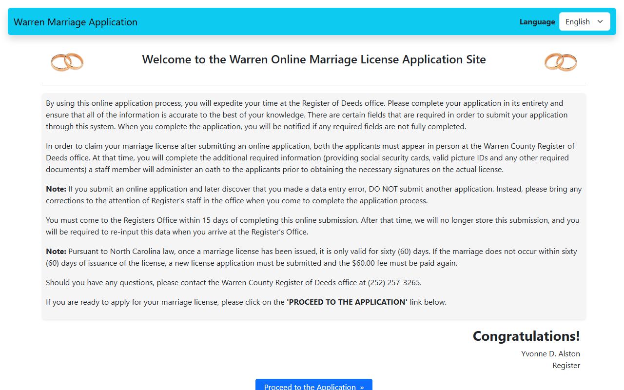 Warren County marriage records online marriage application