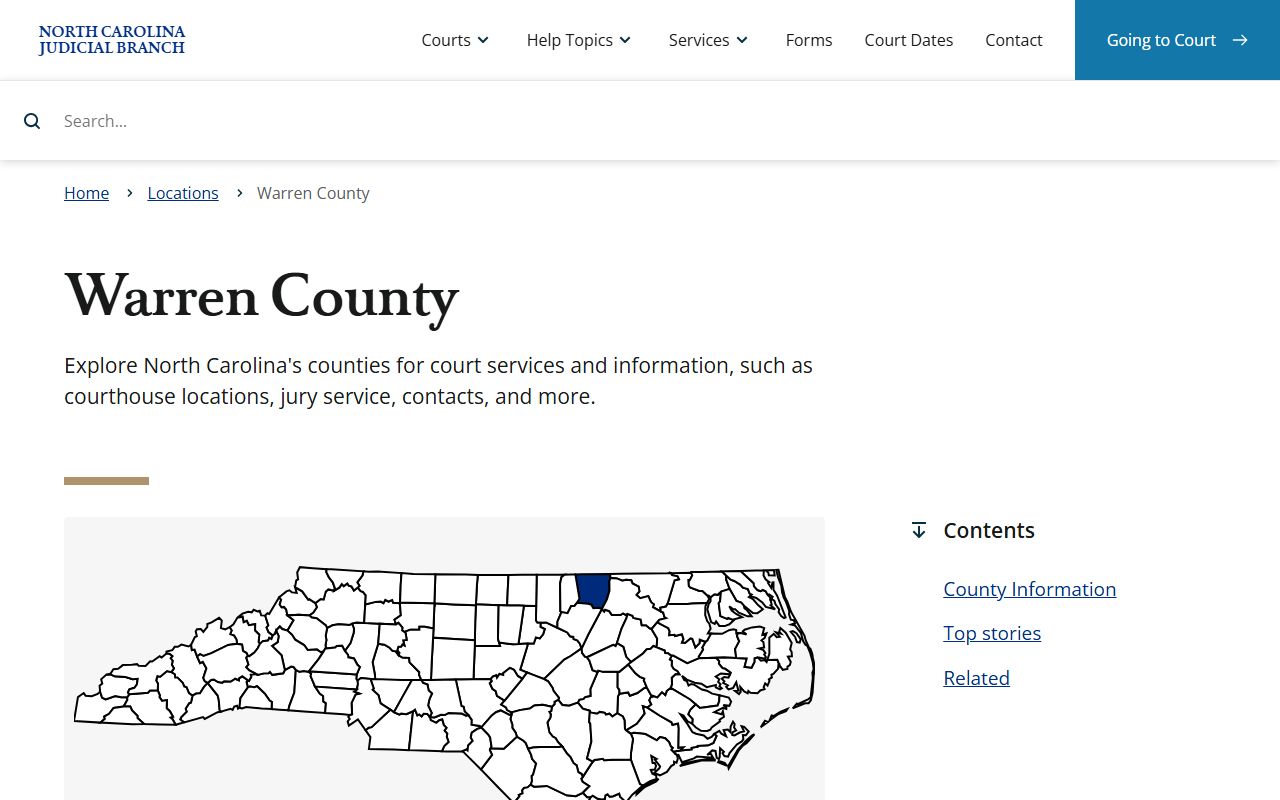 Warren County court records Judicial Branch landing page
