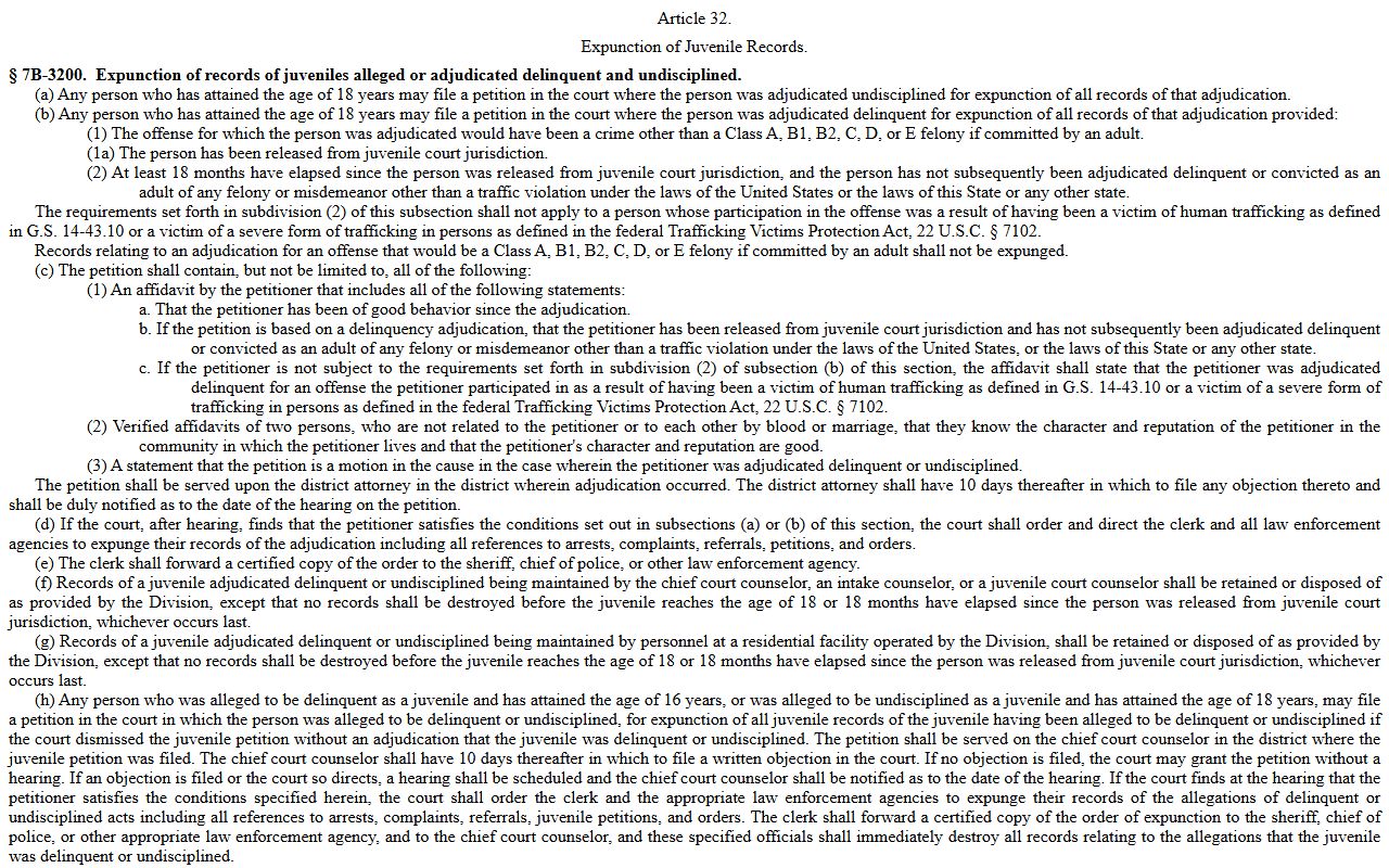 Warren County probate records juvenile expunction statute